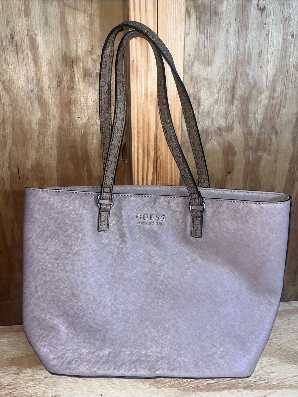 Guess by Marciano Pale Pink Tote with Signature Strap